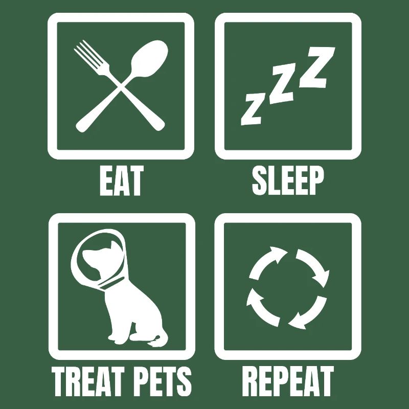 Manger Dormir Traiter les animaux de compagnie Répéter
