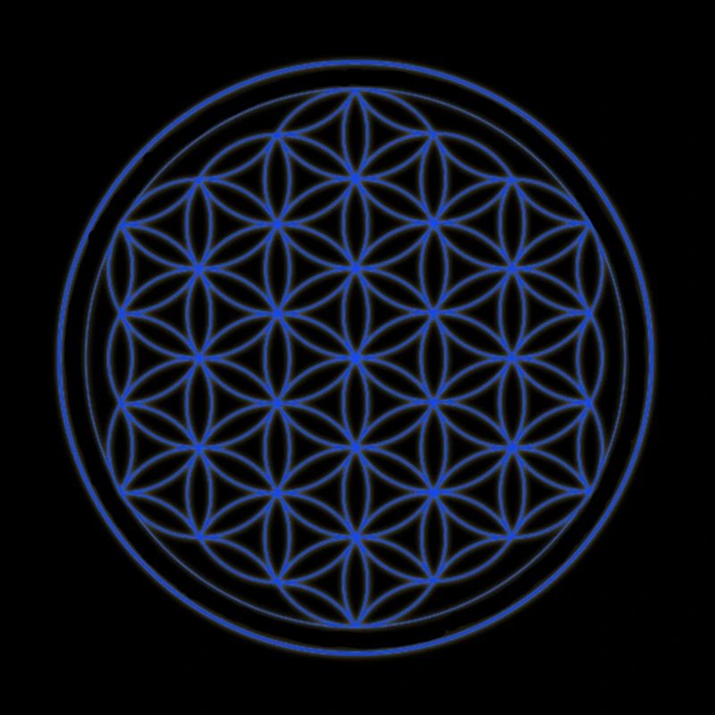 Blaugelb Blume des Lebens Kreis