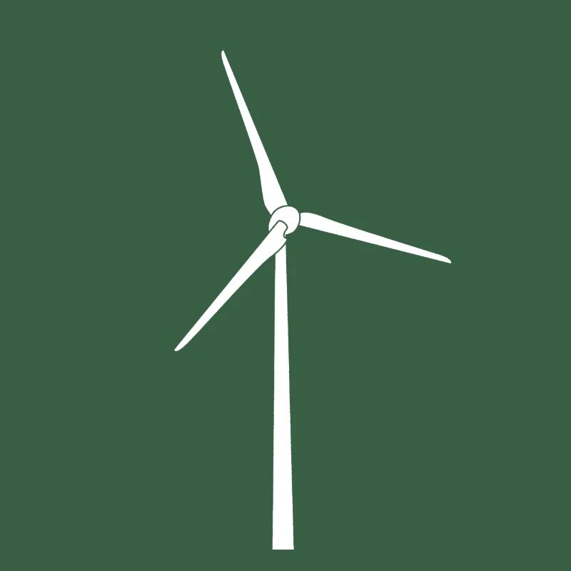 Wind Power Silhouette White