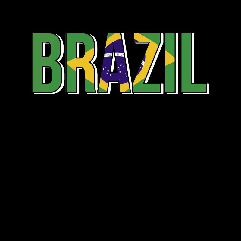 Brazil Flag Typography