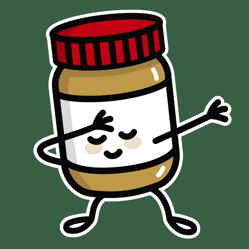 Dab Dabbing peanut butter jar