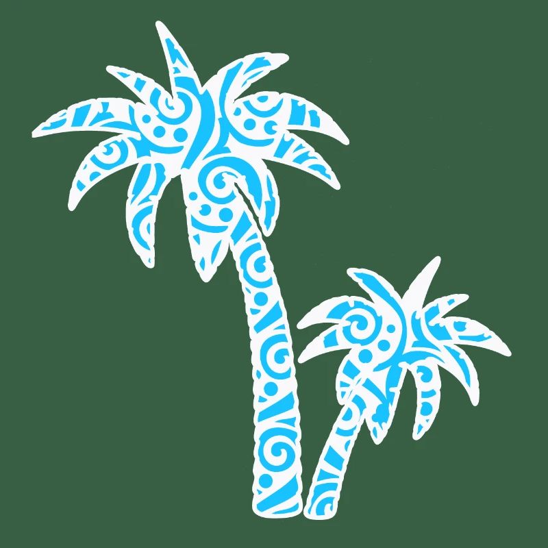Tropic Wave Abstract Palm Design