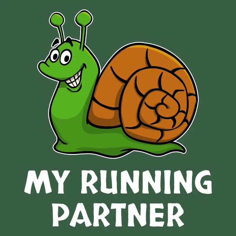Snail pace funny partner look running jogging