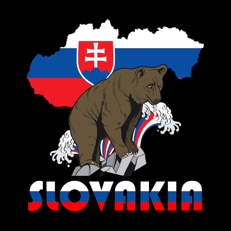 Conception d'ours de Slovénie avec carte et drapeau