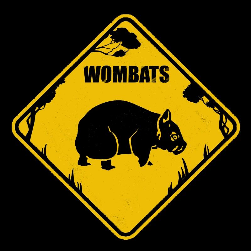 Wombat panneau de signalisation jaune