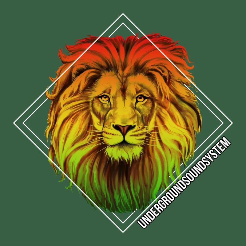 Rainbow Lion Diamond Pattern