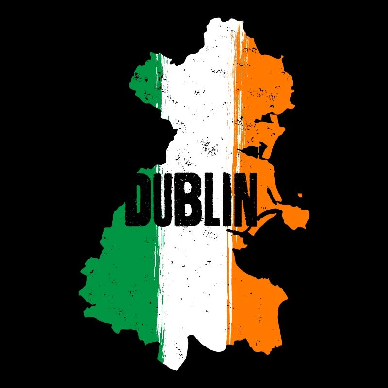 | du comté de Dublin, Irlande Contour de la carte du drapeau