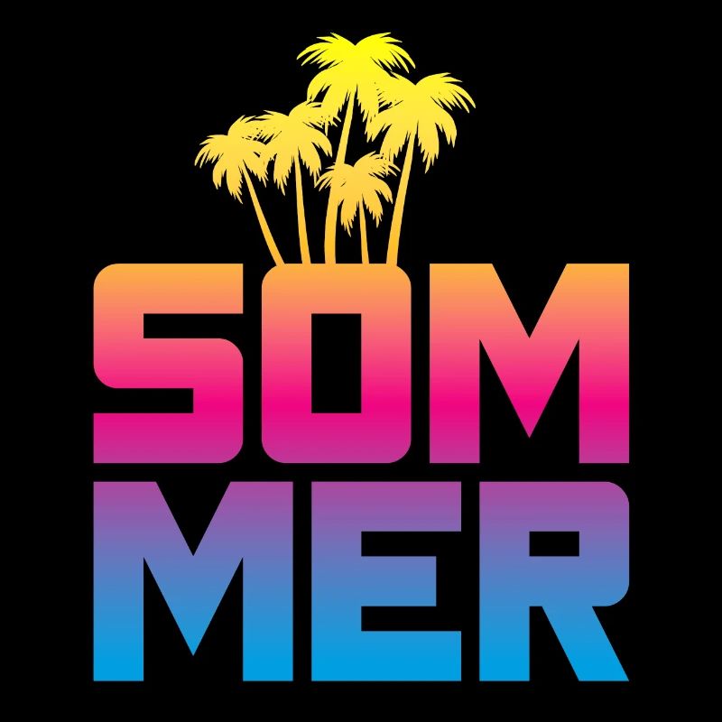 Été, Palmiers, Plage, Plage, Majorque colorée