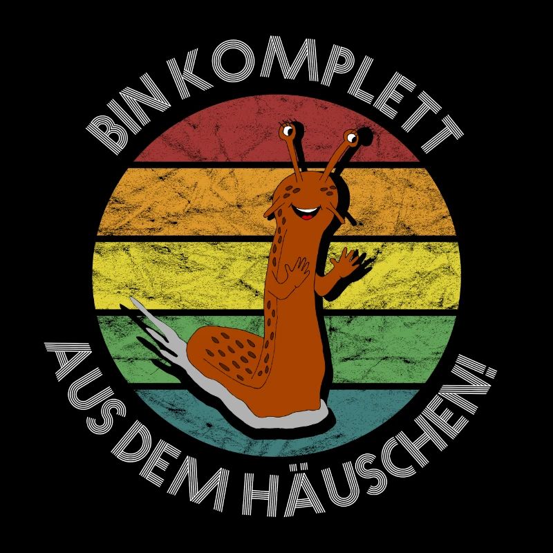 Nacktschnecke komplett aus dem Häuschen retro
