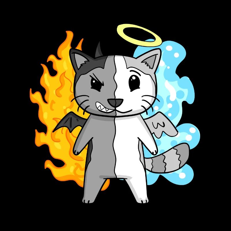 Katze Engel und Teufel