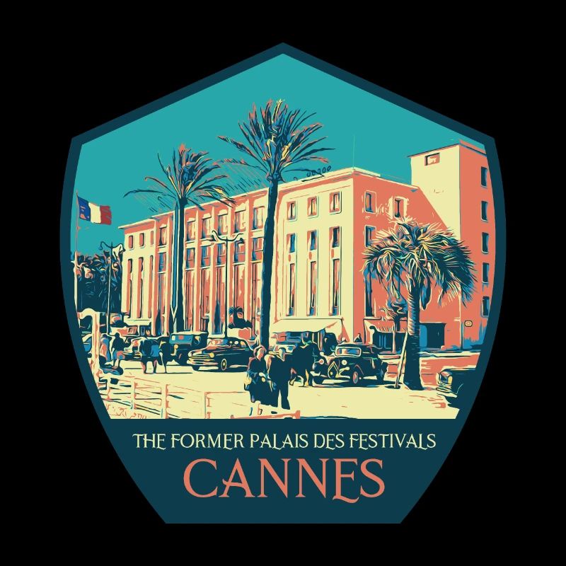 Retro-Illustration, Palais des Festivals in Cannes
