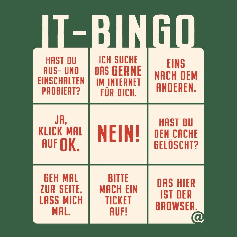 IT Support Bingo Service Desk IT Helpdesk Sysadmin
