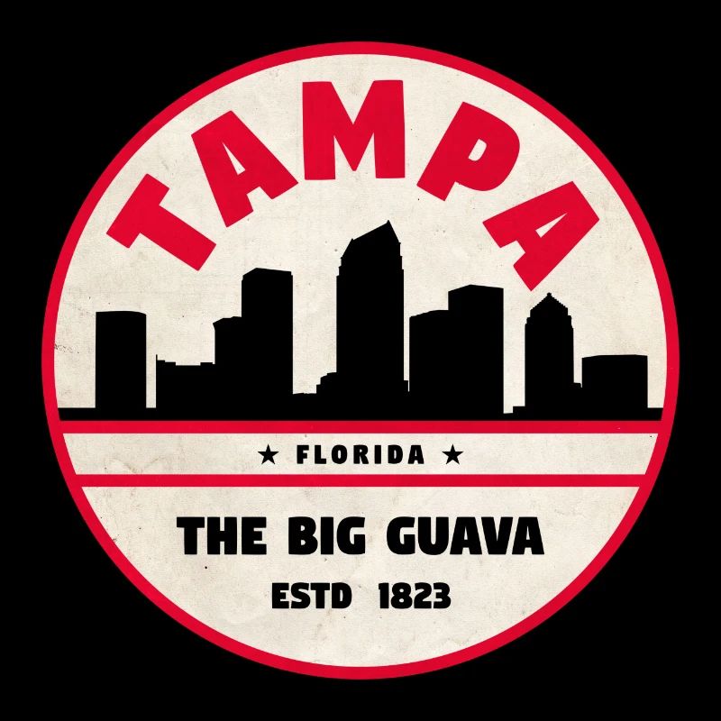 Emblème rétro Tampa Skyline