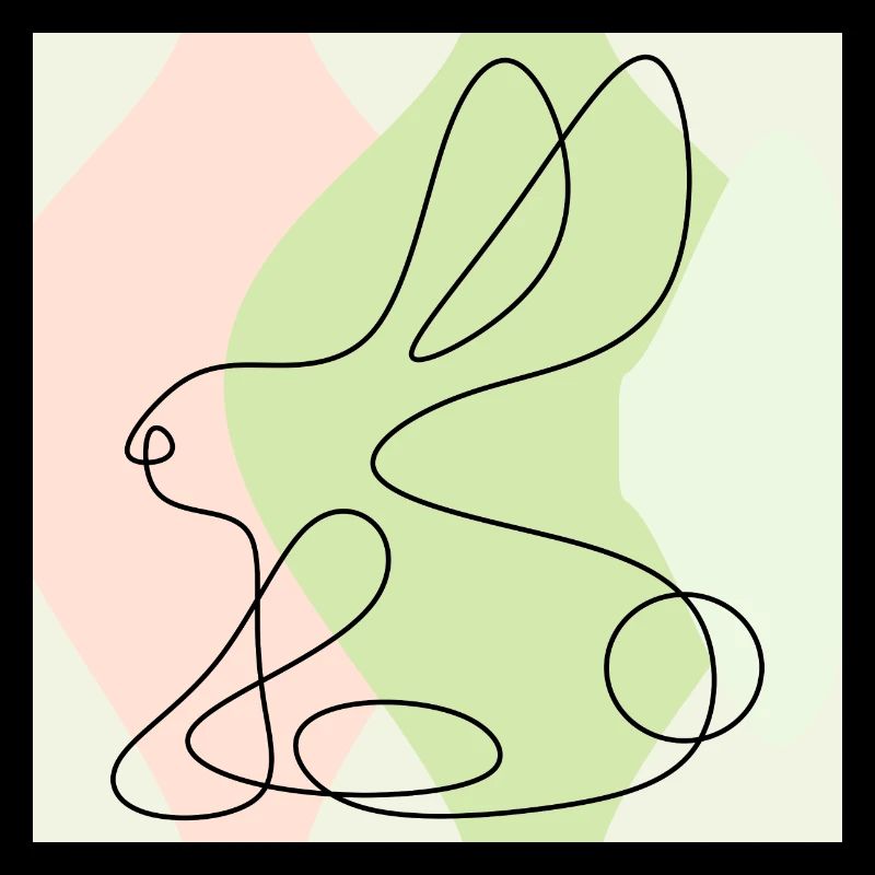 DESSIN AU TRAIT DU LAPIN DE PÂQUES
