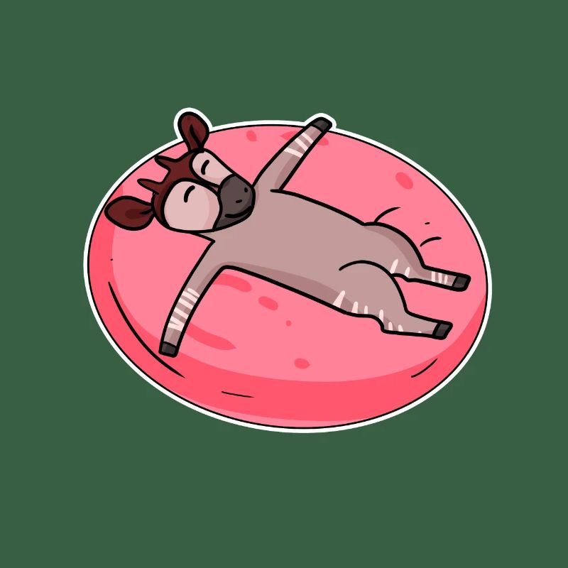 Schlafendes Okapi Waldgiraffe
