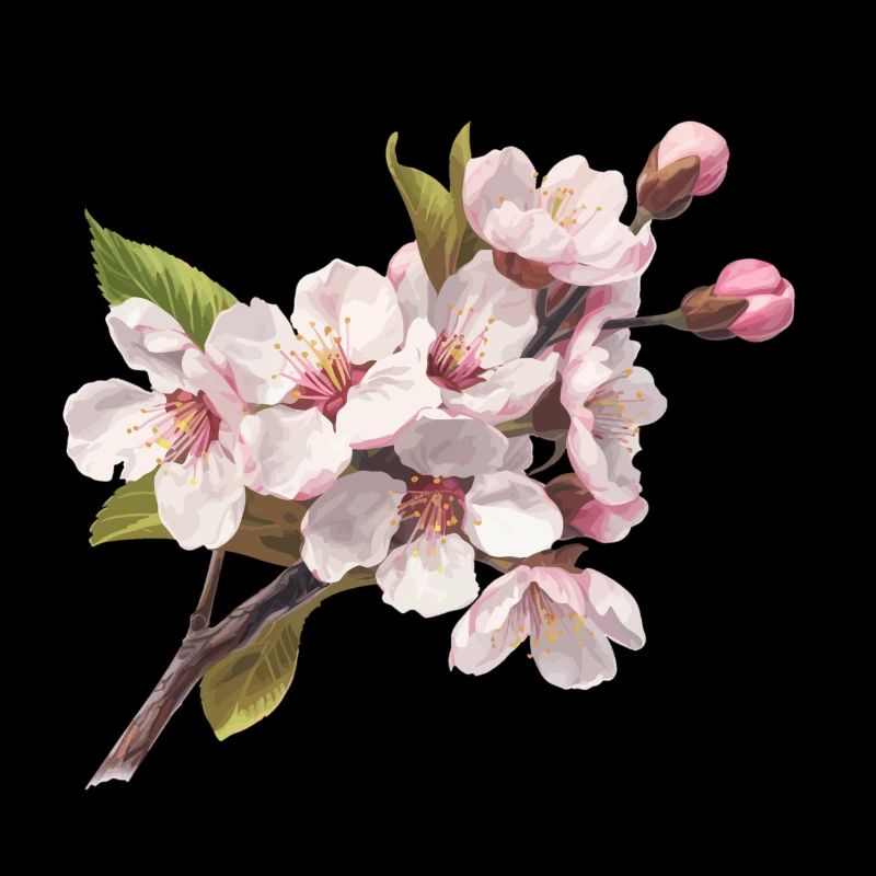 Cerisiers en fleurs pastel