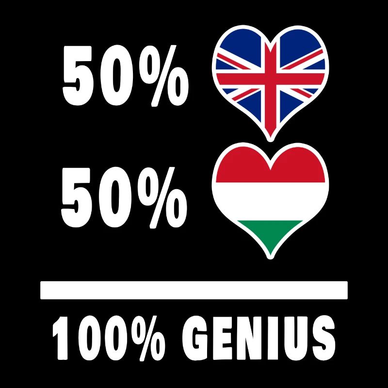 Ungarn und Großbritannien 100% Genius Flagge