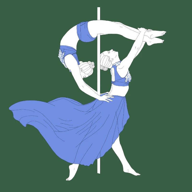 Pole Dance Blue Impression