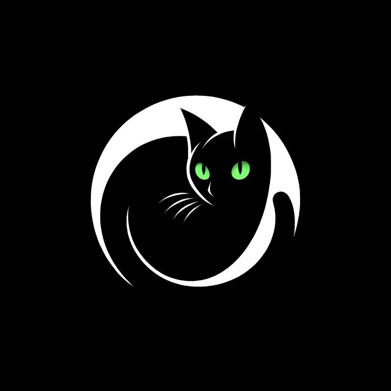 Chat noir élégant