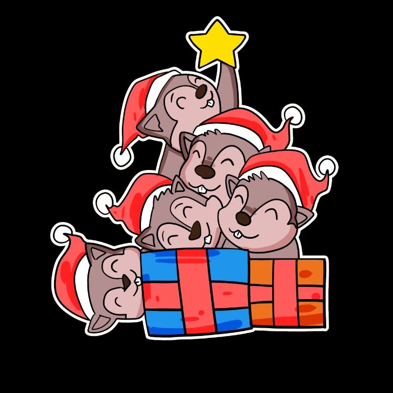 Squirrel Christmas Tree Christmas