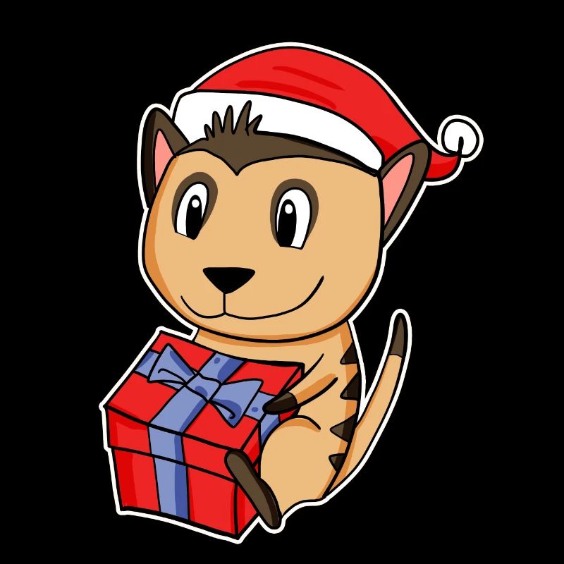 Suricate avec chapeau de Père Noël - Noël