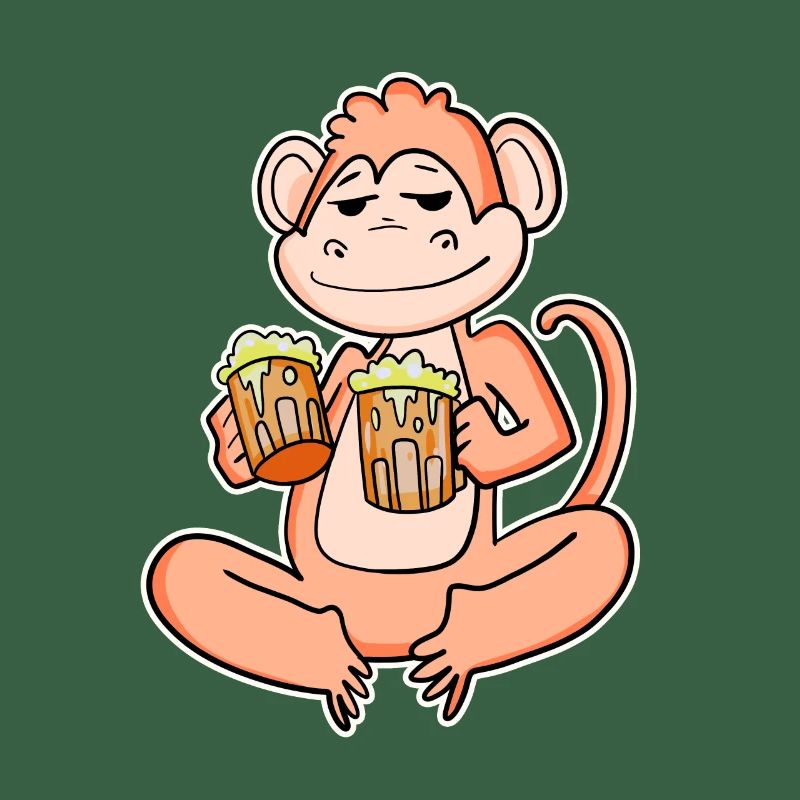 Affe mit Bier