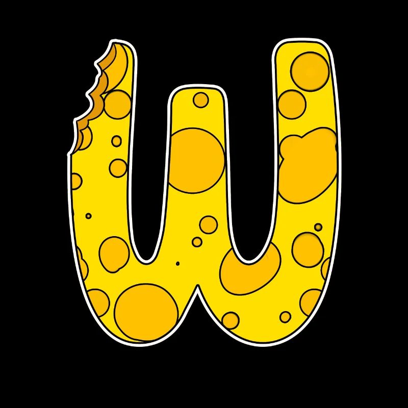 Lettre W - Lettre initiale W - Motif fromage