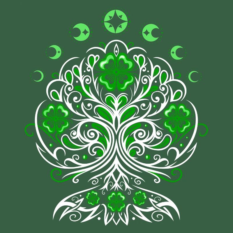 Arbre de vie de la Saint-Patrick avec phases de lune