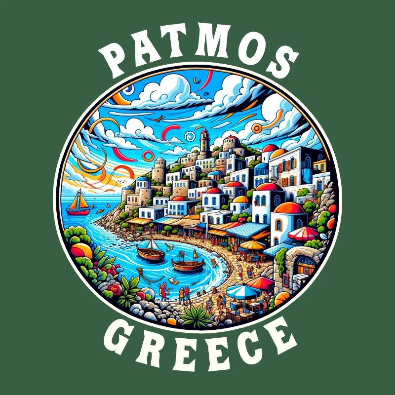 Vacances à Patmos, Grèce, baie de la mer Égée