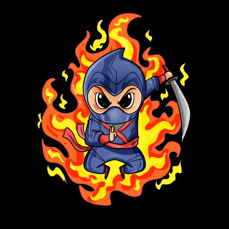 Motif Ninja Rouge Feu