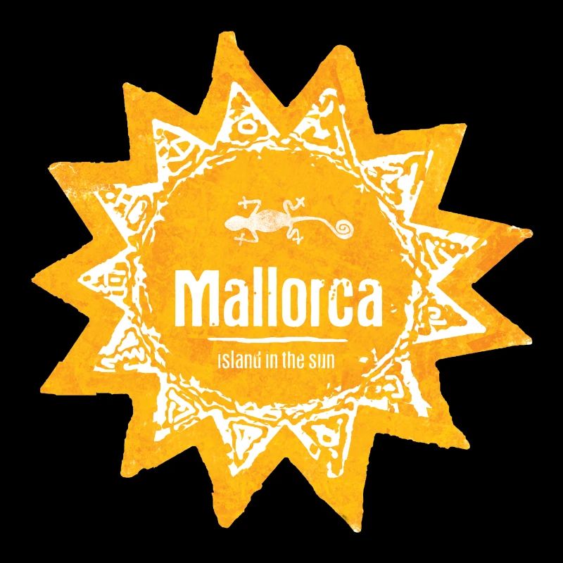 Logo du soleil de Majorque avec gecko et soleil