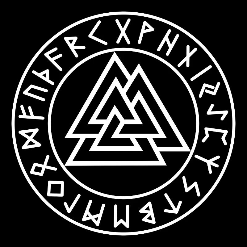 Valknut weißer Runenkreis