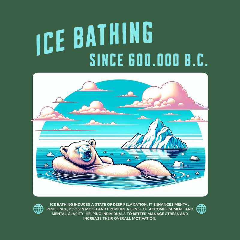 Relaxed polar bear while bathing in the Arctic