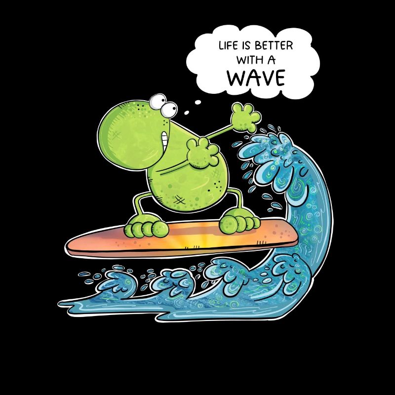 Life Is Better With A Wave Surfer Frog Surfing