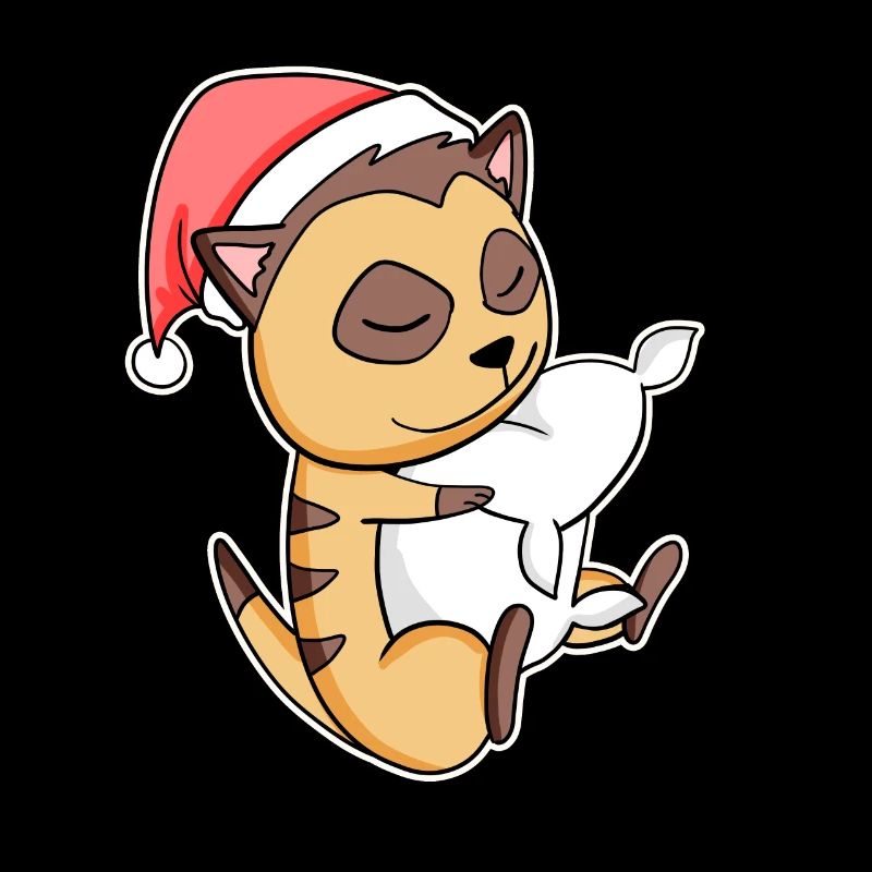 Suricate Mignon Fatigué Dormir à Noël