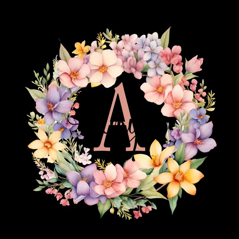 A| Monogramme | Nom | Amy | Aquarelle | Coloré