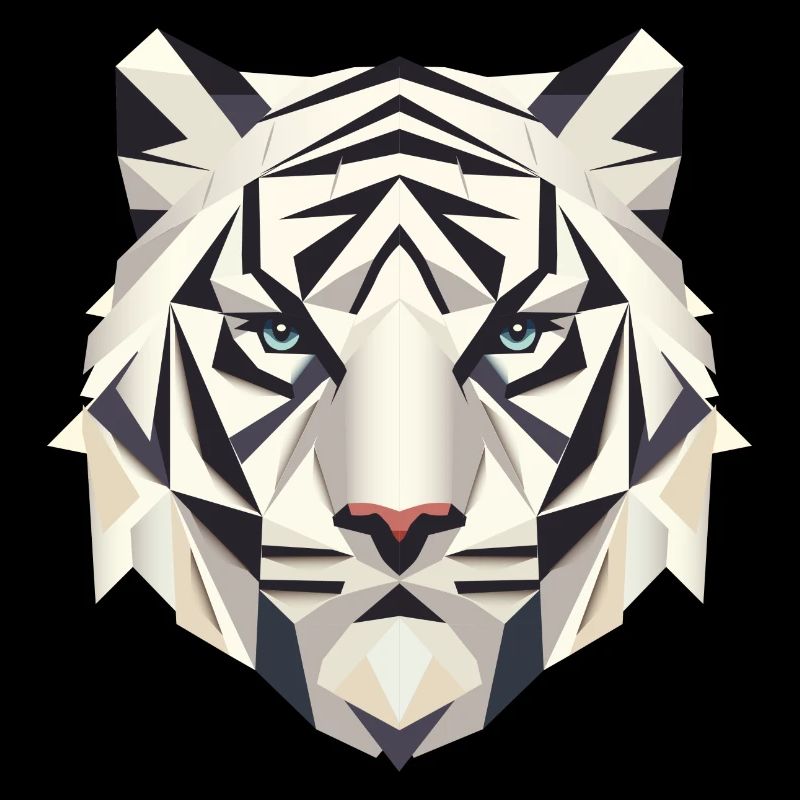 Tigre blanc géométrique – Force et élégance