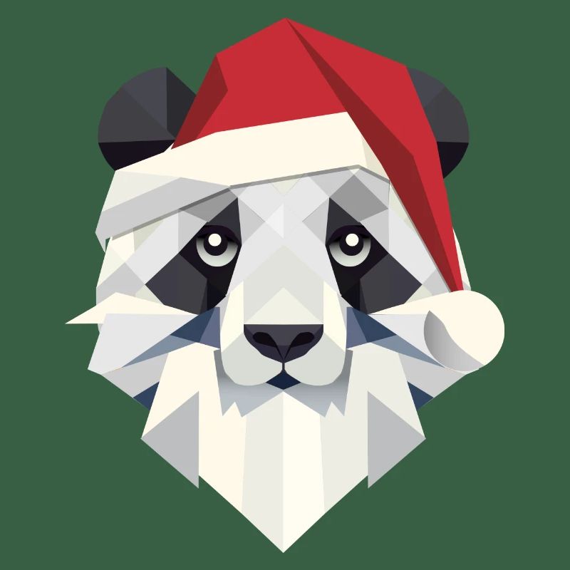 Joyeux Noël panda dans un style moderne