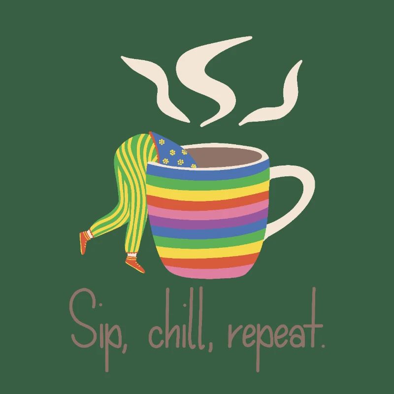 Sip, chill, repead - Regenbogen-Kaffee-Liebhaber