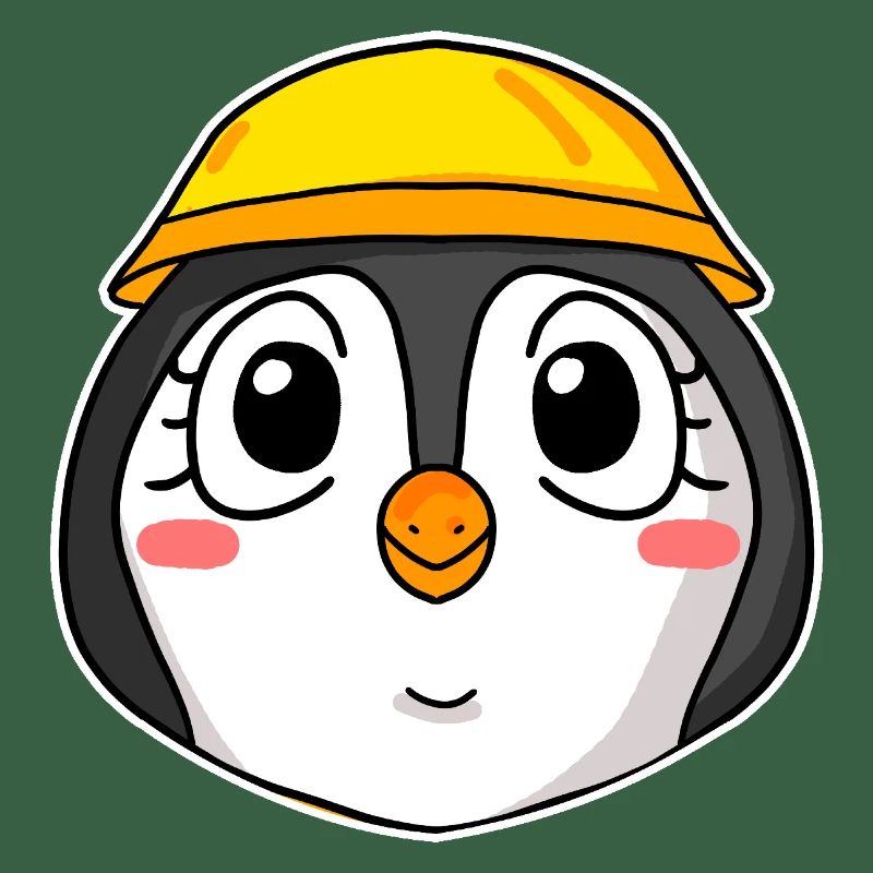 Chantier de construction de pingouins