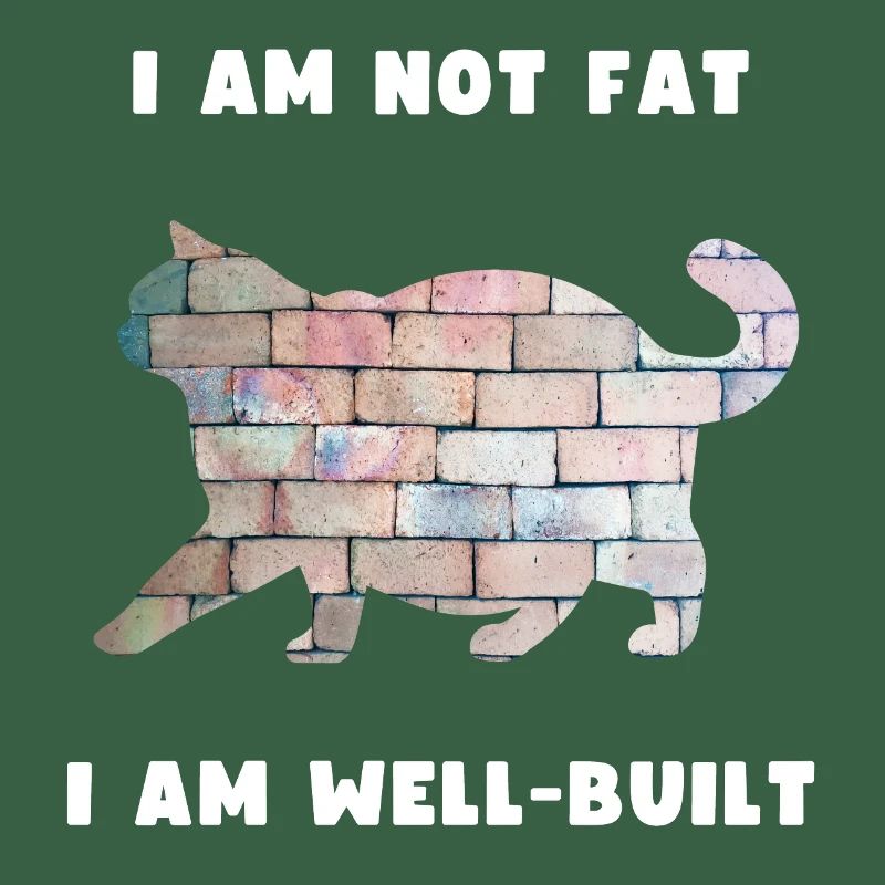 Chat bien construit - conception de silhouette de mur de briques