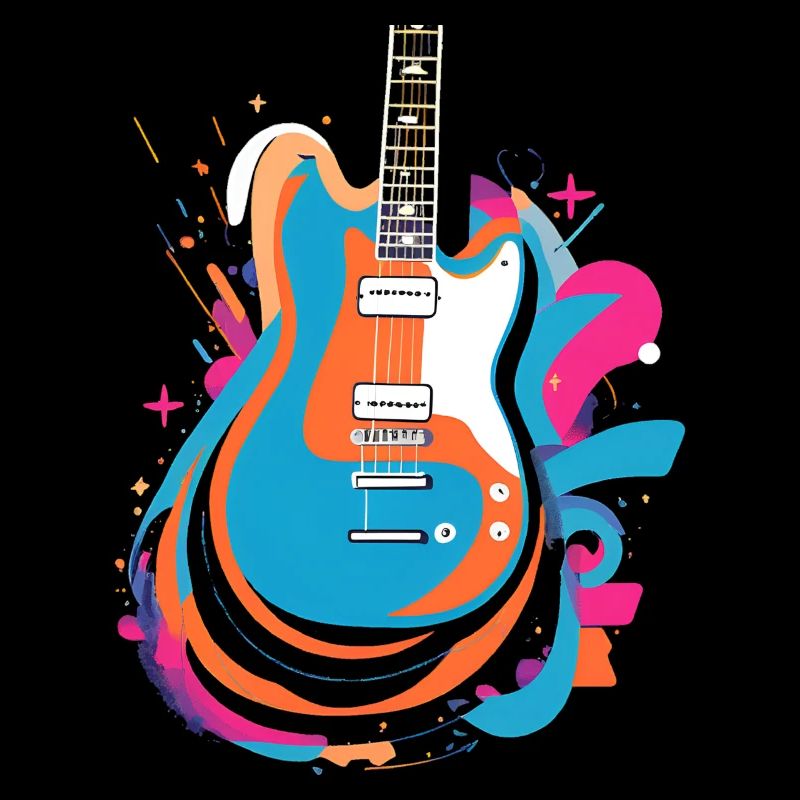 Guitare électrique colorée