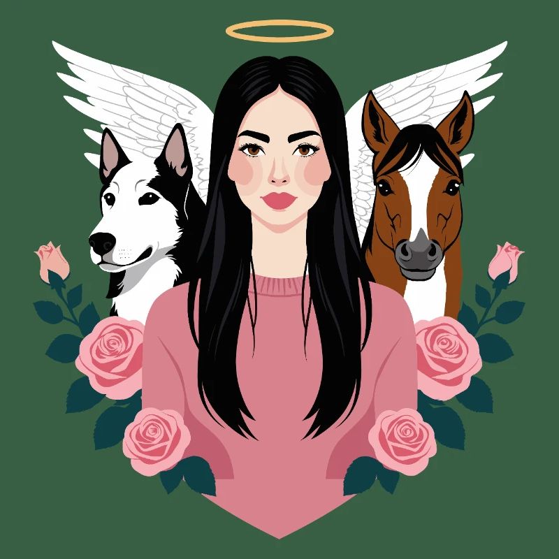 Maîtresse, chien et cheval