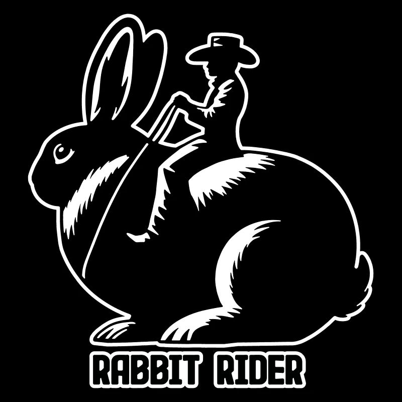 Rabbit Rider (text dark - with outline, 3-Color)