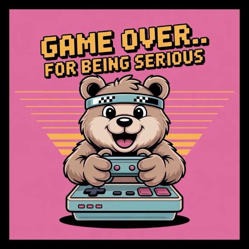 Teddy Bear Gierczak Funny Retro Theme