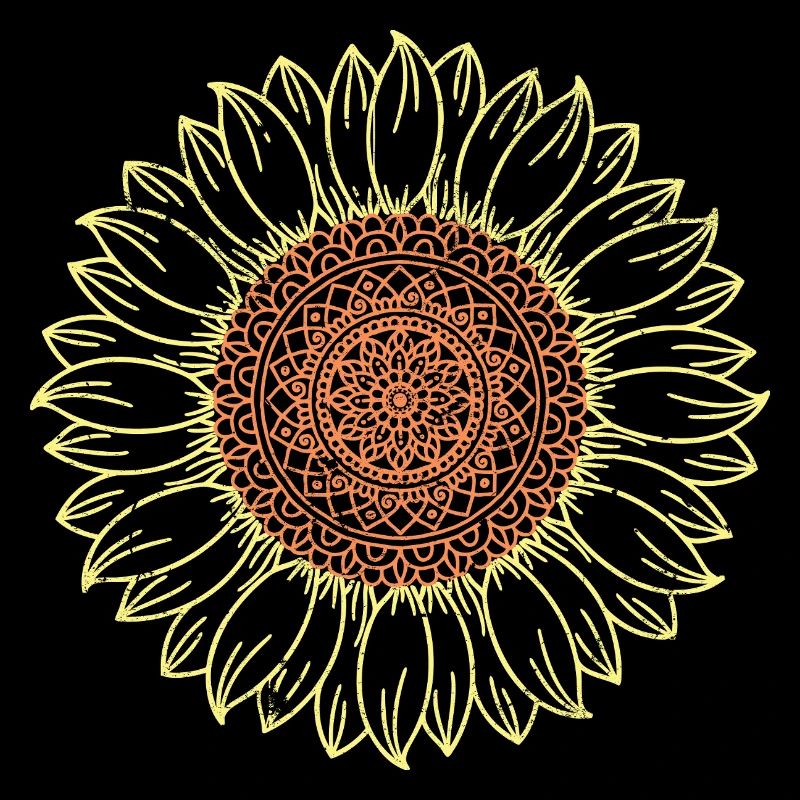 Conception complexe de mandala tournesol