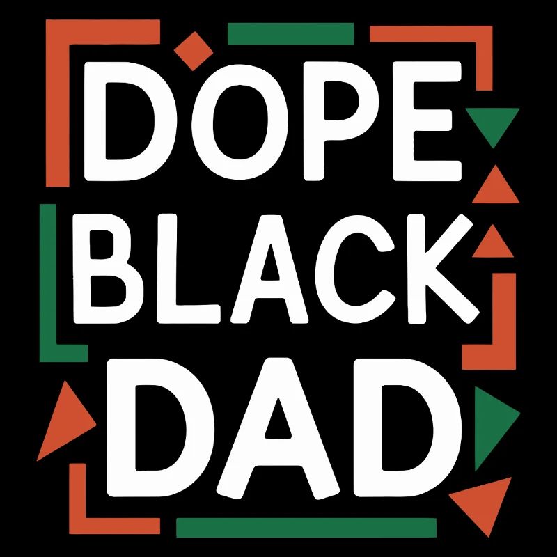 Bold Black Dad Graphic Design T-Shirt
