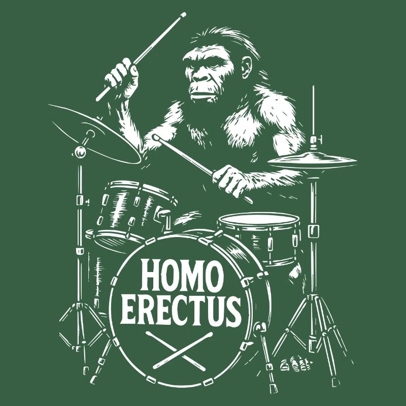 Homo Erectus Singe progressif avec tambours cadeau