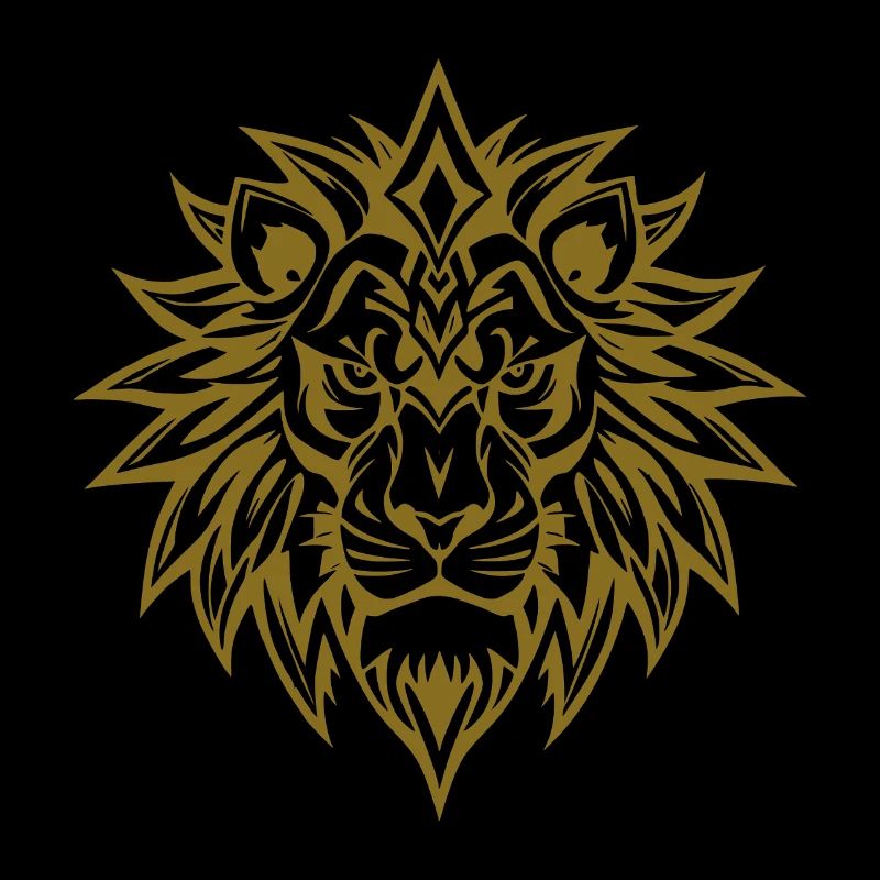 Powerful lion head tribal design