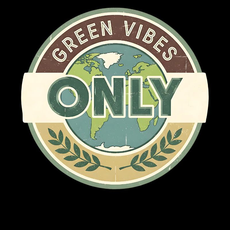Vintage Globe Green Vibes Only